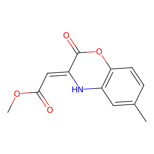 methyl (2Z)-2-(6-methyl-2-oxo-4H-1,4-benzoxazin-3-ylidene)acetate structure