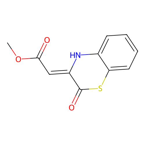 Methyl 2-[(3Z)-2-oxo-3,4-dihydro-2H-1,4-benzothiazin-3-ylidene]acetate structure