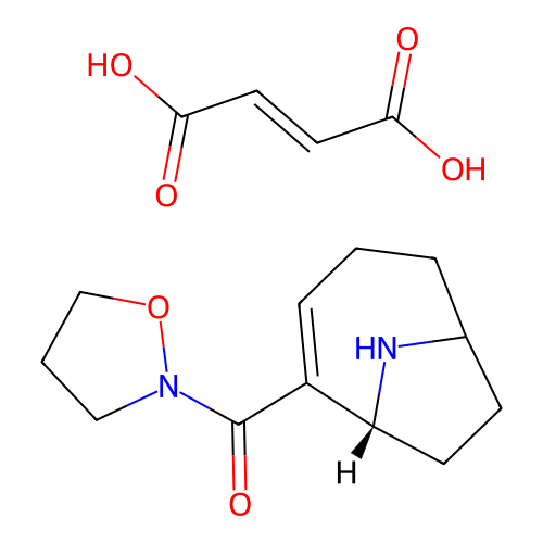 Isoxazolidine, 2-(9-azabicyclo(4.2.1)non-2-en-2-ylcarbonyl)-, (1R)-, (E)-2-butenedioate (1:1) structure