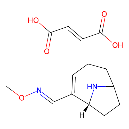 9-Azabicyclo(4.2.1)non-2-ene-2-carboxaldehyde, O-methyloxime, (1R)-, (E)-2-butenedioate (1:1) structure