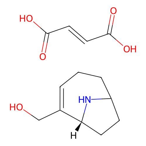 9-Azabicyclo(4.2.1)non-2-ene-2-methanol, (1R)-, (E)-2-butenedioate (1:1)(salt) structure