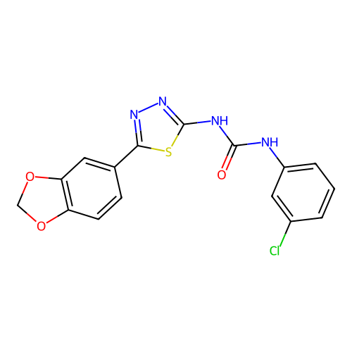 1-[5-(1,3-Benzodioxol-5-yl)-1,3,4-thiadiazol-2-yl]-3-(3-chlorophenyl)urea structure