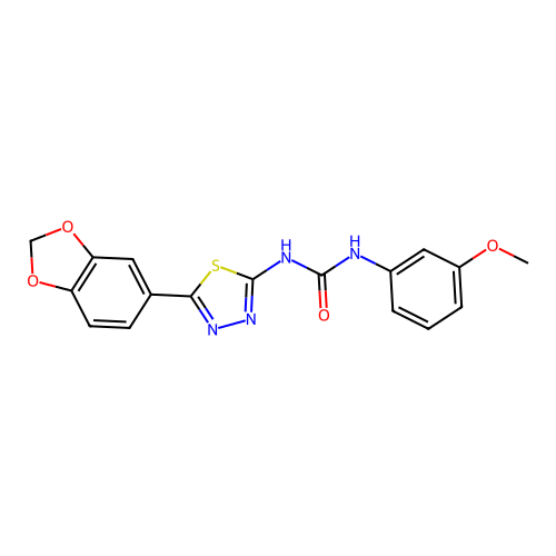 1-[5-(1,3-Benzodioxol-5-yl)-1,3,4-thiadiazol-2-yl]-3-(3-methoxyphenyl)urea structure