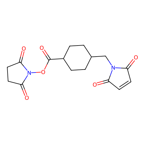 Succinimidyl 4-(N-maleimidomethyl)cyclohexanecarboxylate structure