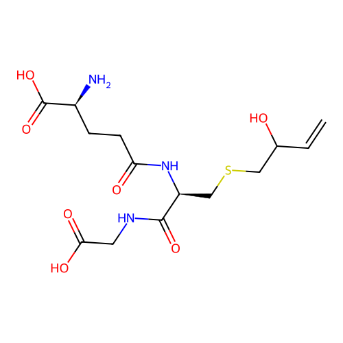 S-(2-hydroxy-3-buten-1-yl)glutathione structure