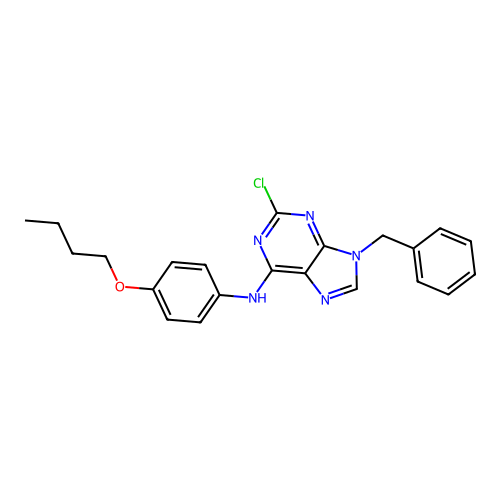 9H-Purin-6-amine, N-(4-butoxyphenyl)-2-chloro-9-(phenylmethyl)- structure