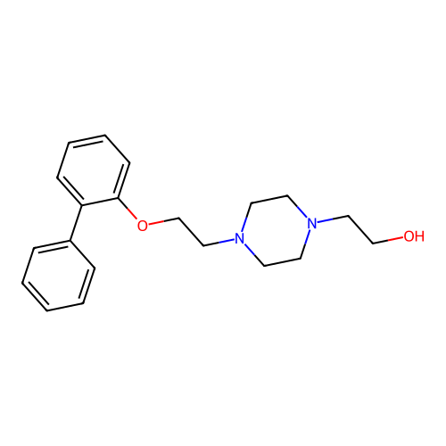 2-{4-[2-([1,1'-Biphenyl]-2-yloxy)ethyl]-1-piperazinyl}ethanol structure