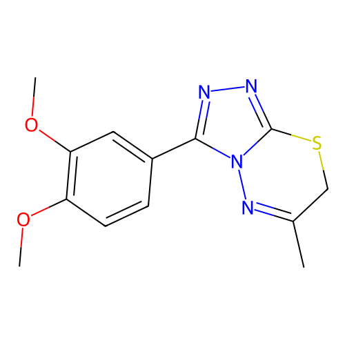 3-(3,4-dimethoxyphenyl)-6-methyl-7H-[1,2,4]triazolo[3,4-b][1,3,4]thiadiazine structure