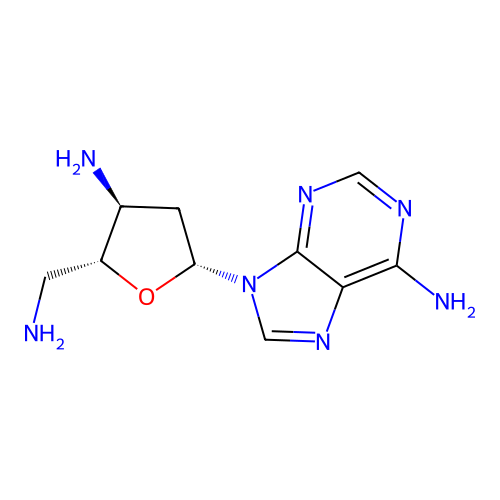 9-[(2R,4S,5R)-4-amino-5-(aminomethyl)tetrahydrofuran-2-yl]purin-6-amine structure