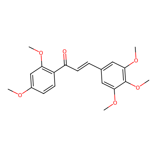 (2E)-1-(2,4-dimethoxyphenyl)-3-(3,4,5-trimethoxyphenyl)prop-2-en-1-one structure