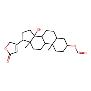 3-(Formyloxy)-14-hydroxycard-20(22)-enolide structure