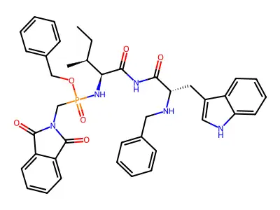 Phthaloyl-glycyl(P)-isoleucyl-tryptophyl-benzylamide structure