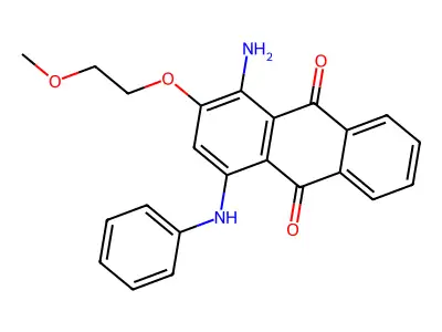 1-氨基-2-(2-甲氧基乙氧基)-4-(苯氨基)-9,10-蒽醌 structure