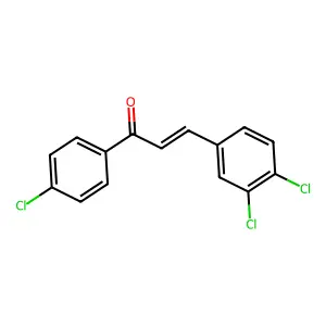 1-(4-chlorophenyl)-3-(3,4-dichlorophenyl)prop-2-en-1-one structure