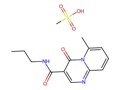 4H-Pyrido(1,2-a)pyrimidine-3-carboxamide, 6-methyl-4-oxo-N-propyl-, methanesulfonate (1:1) structure