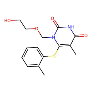 1-((2-Hydroxyethoxy)methyl)-6-((2-methylphenyl)thio)thymine structure