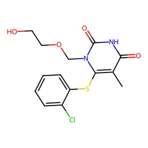 6-((2-Chlorophenyl)thio)-1-((2-hydroxyethoxy)methyl)thymine structure