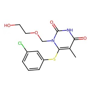 6-((3-Chlorophenyl)thio)-1-((2-hydroxyethoxy)methyl)thymine structure