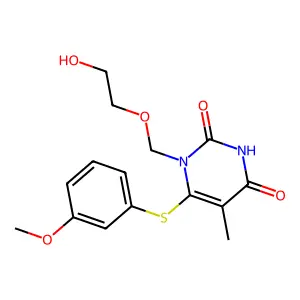 1-((2-Hydroxyethoxy)methyl)-6-((3-methoxyphenyl)thio)thymine structure