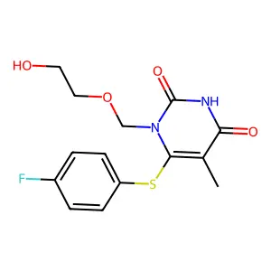 6-((4-Fluorophenyl)thio)-1-((2-hydroxyethoxy)methyl)thymine structure