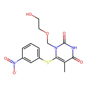 1-((2-Hydroxyethoxy)methyl)-6-((3-nitrophenyl)thio)thymine structure