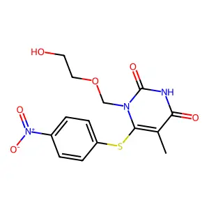 1-((2-Hydroxyethoxy)methyl)-6-((4-nitrophenyl)thio)thymine structure