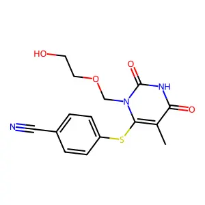 6-((4-Cyanophenyl)thio)-1-((2-hydroxyethoxy)methyl)thymine structure