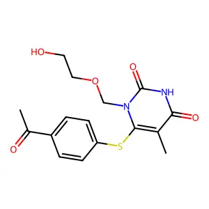 1-((2-Hydroxyethoxy)methyl)-6-((4-(methylcarbonyl)phenyl)thio)thymine structure