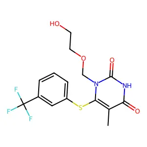 1-((2-Hydroxyethoxy)methyl)-6-((3-(trifluoromethyl)phenyl)thio)thymine structure