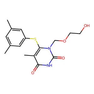 6-((3,5-Dimethylphenyl)thio)-1-((2-hydroxyethoxy)methyl)thymine structure