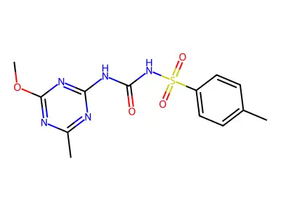 2-methoxy-4-methyl-6-[({[(4-methylphenyl)sulfonyl]amino}carbonyl)amino]-1,3,5-triazine structure