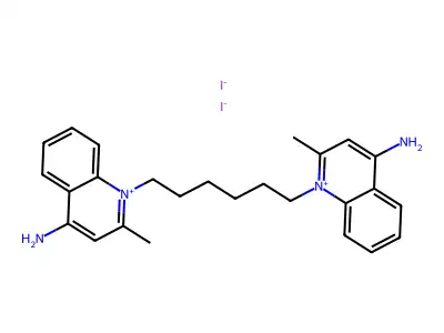 1-[6-(4-Amino-2-methylquinolin-1-ium-1-yl)hexyl]-2-methylquinolin-1-ium-4-amine structure