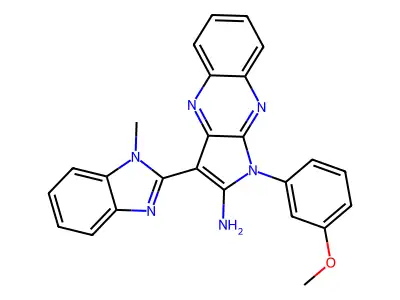 1-(3-methoxyphenyl)-3-(1-methylbenzimidazol-2-yl)pyrrolo[3,2-b]quinoxalin-2-amine structure