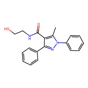 1H-Pyrazole-4-carboxamide, 1,3-diphenyl-N-(2-hydroxyethyl)-5-methyl- structure
