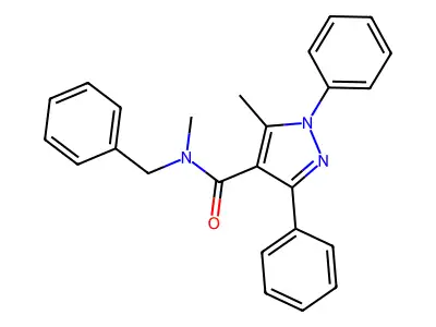 1H-Pyrazole-4-carboxamide, N,5-dimethyl-1,3-diphenyl-N-(phenylmethyl)- structure