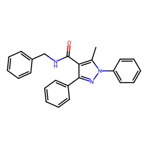 1H-Pyrazole-4-carboxamide, 1,3-diphenyl-5-methyl-N-(phenylmethyl)- structure