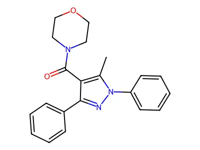 Morpholine, 4-((1,3-diphenyl-5-methyl-1H-pyrazol-4-yl)carbonyl)- structure