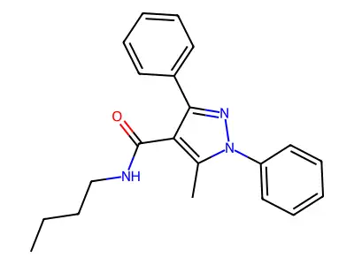 1H-Pyrazole-4-carboxamide, N-butyl-1,3-diphenyl-5-methyl- structure