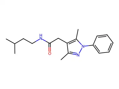 1H-Pyrazole-4-acetamide, 3,5-dimethyl-N-(3-methylbutyl)-1-phenyl- structure