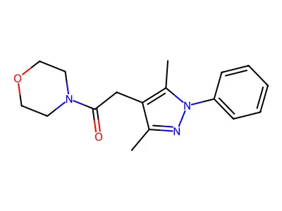 Morpholine, 4-((3,5-dimethyl-1-phenyl-1H-pyrazol-4-yl)acetyl)- structure