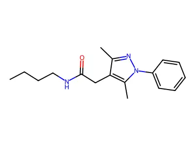 1H-Pyrazole-4-acetamide, N-butyl-3,5-dimethyl-1-phenyl- structure