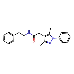 1H-Pyrazole-4-acetamide, 3,5-dimethyl-1-phenyl-N-(2-phenylethyl)- structure