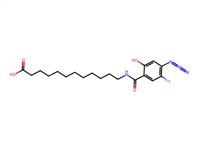 12-((5-Iodo-4-azido-2-hydroxybenzoyl)amino)dodecanoate structure
