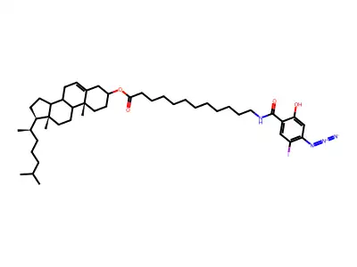 12-((-5-Iodo-4-azido-2-hydroxybenzoyl)amino)dodecanoic acid cholesteryl ester structure