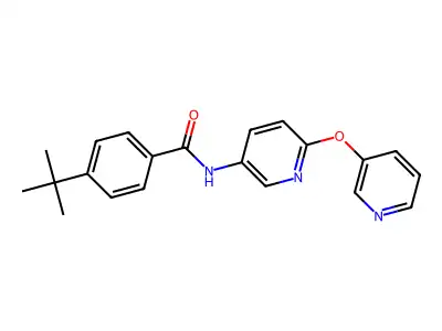 4-tert-butyl-N-(6-pyridin-3-yloxypyridin-3-yl)benzamide structure