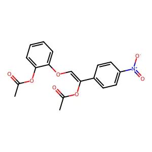 (Z)-2-((2-acetoxy-2-(4-nitrophenyl)vinyl)oxy)phenyl acetate structure