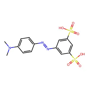 4-Dimethylaminoazobenzene-3',5'-disulfonic acid structure