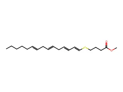 Methyl 4-pentadeca-1,3,6,9-tetraenylsulfanylbutanoate structure