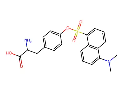 2-Amino-3-[4-[5-(dimethylamino)naphthalen-1-yl]sulfonyloxyphenyl]propanoic acid structure