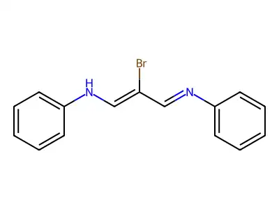 N-((1Z,3E)-2-Bromo-3-(phenylimino)prop-1-en-1-yl)aniline structure